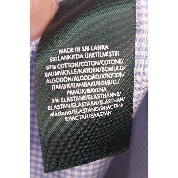 Lauren Ralph Lauren Button Down Shirt Mens Size Large Blue Gingham Workwear - Picture 6 of 6